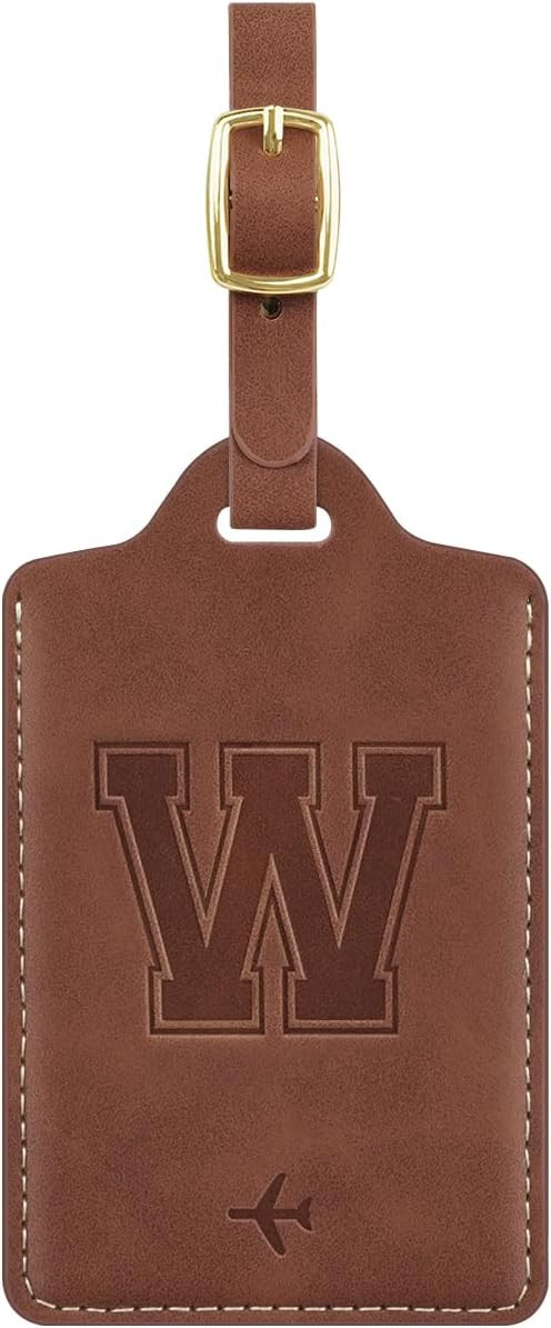 Luggage Tags for Suitcase Personalized Initial Leather Bag Tags | Amazon (US)