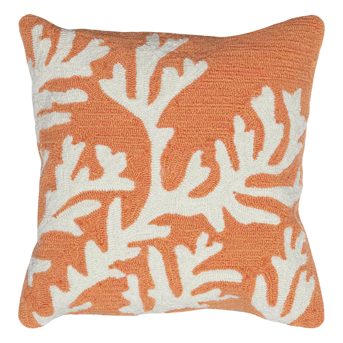 Liora Manne Frontporch Coral Indoor/Outdoor Pillow Coral 18" x 18" | Target