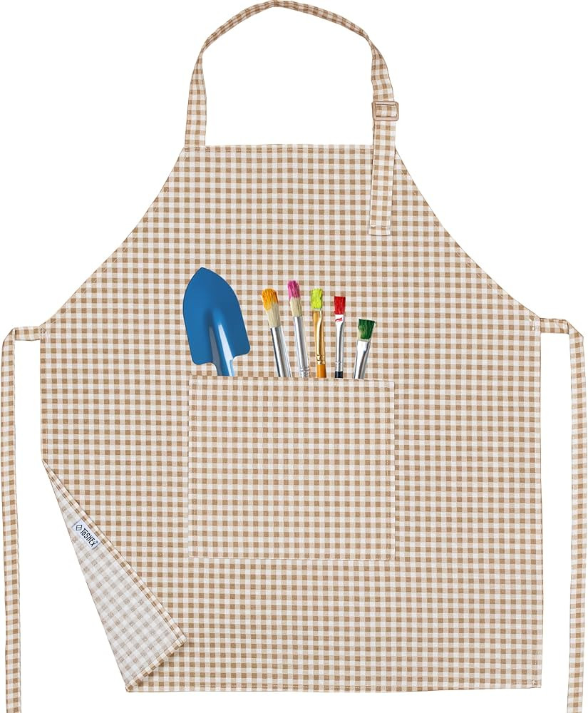 Kids Aprons for Cooking Waterdrop Resistant Aprons for Girl & Boy Toddler Apron for Painting, Gar... | Amazon (US)