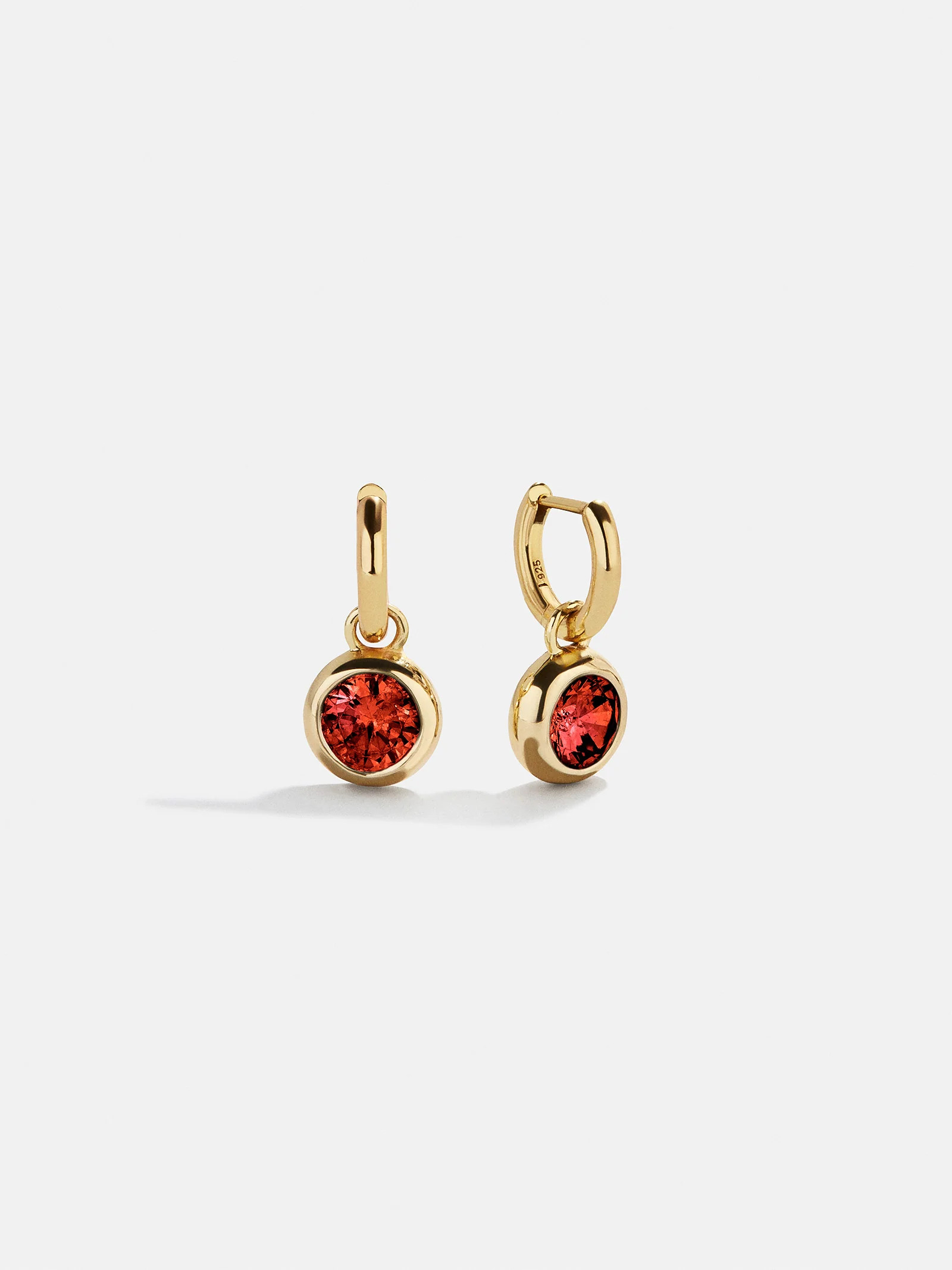 18K Gold Birthstone Drop Earrings - Garnet | BaubleBar