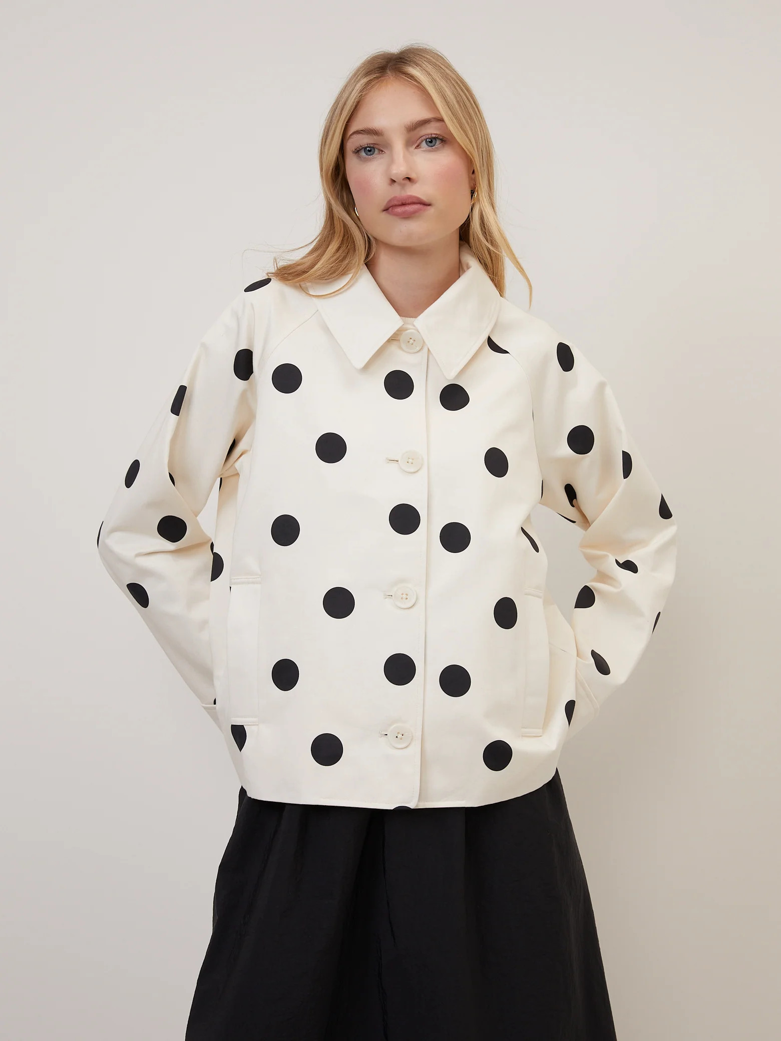 Cream Polka Dot Swing Jacket | Nobody's Child