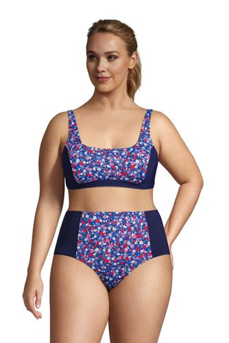Draper James x Lands' End Women's Plus Size Square Neck Bralette Bikini Top | Lands' End (US)