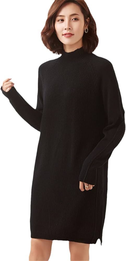 Women Knit Dress Maxi Long Sweater Dress Autumn Winter Warm Pullover Dresses Female High Street S... | Amazon (US)