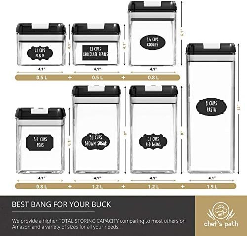 Airtight Food Storage Containers Set - 7 PC, 100% Airtight, BPA Free Clear Plastic, Kitchen Canis... | Amazon (US)