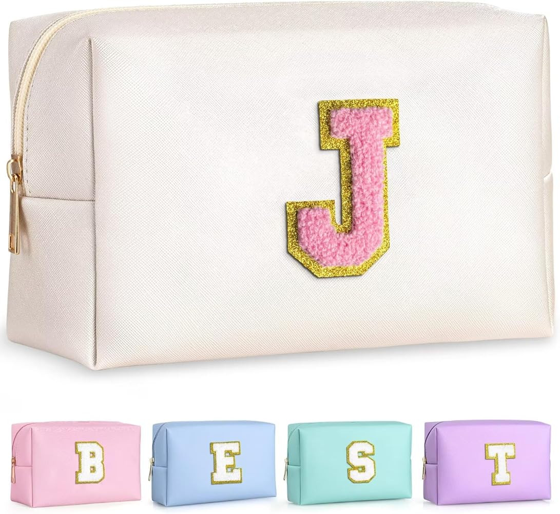 TOPEAST Birthday Gifts for Girls, Travel Makeup Bag Chenille Letter Pouch Cosmetic Bag, Makeup Tr... | Amazon (US)
