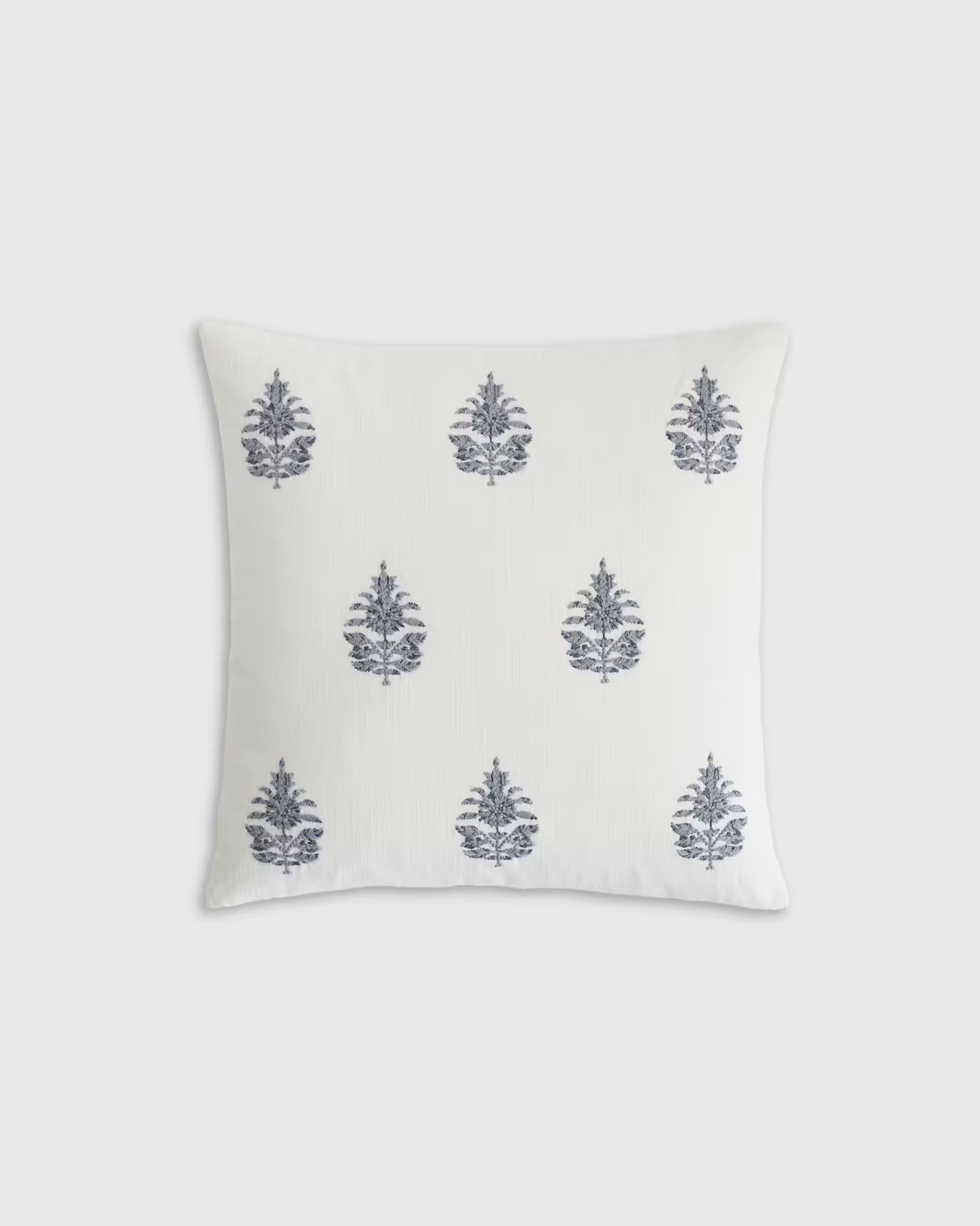 Block Print Embroidered Linen Pillow Cover | Quince