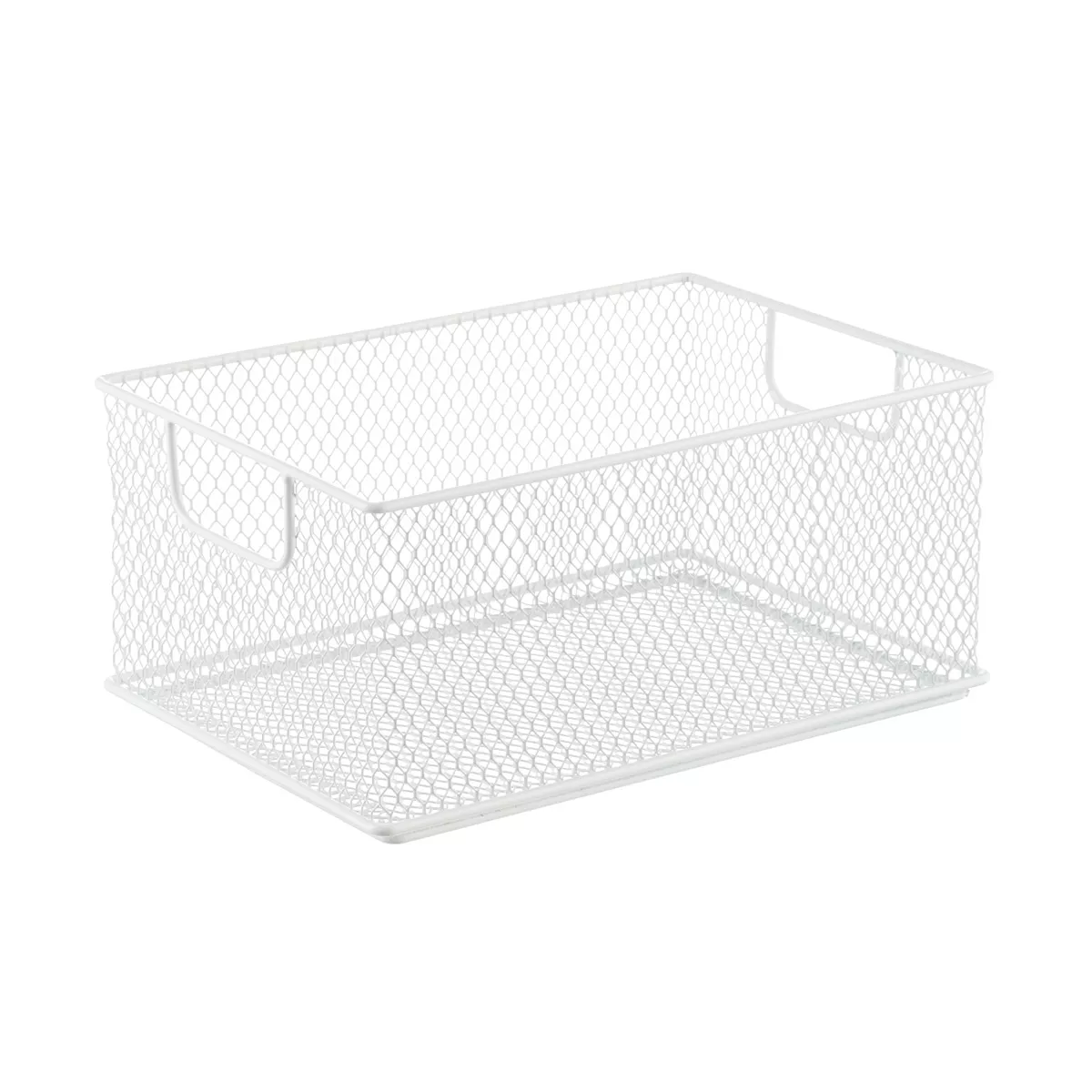 Silver Mesh Stackable Storage Bins