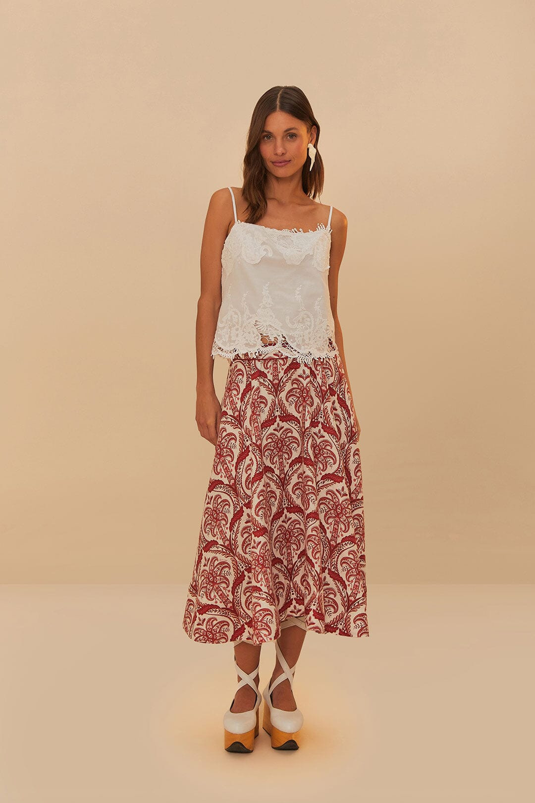 Off-White Sleeveless Lace Top | FarmRio (US)