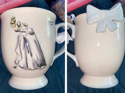 Rae Dunn Disney Princess XL CINDERELLA BLUE BOW 2-Sided Cup Mug Extra Large NWT | eBay US