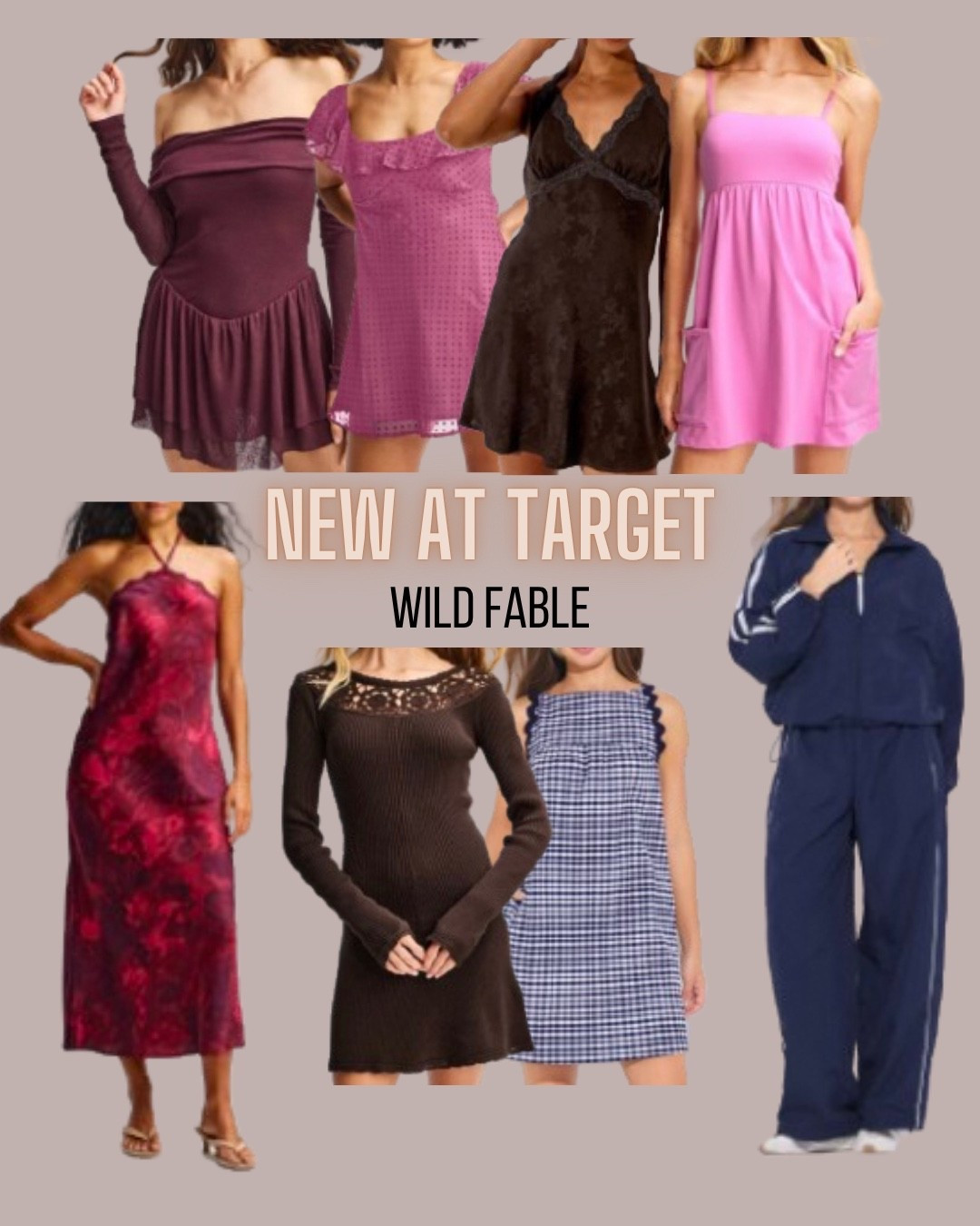 Target style
Mini dress
Party dress
Lace dress
Track set
Matching set