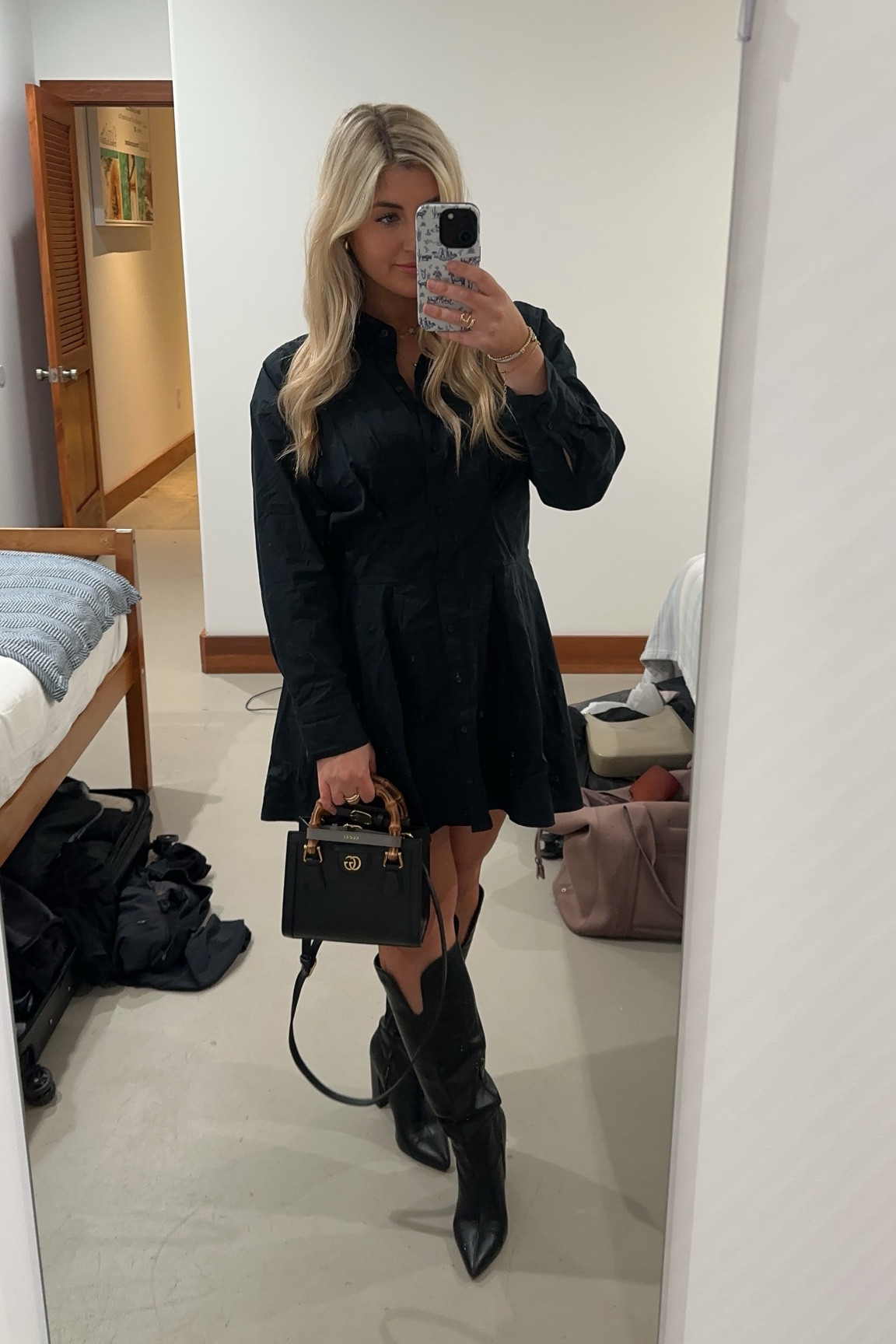 Abercrombie Long Sleeve Collared Dress paired with High Black Boots 

#LTKSpringSale #LTKfindsunder100 #LTKtravel