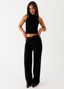 Keanna Low Rise Denim Jeans - Black | Peppermayo (Global)