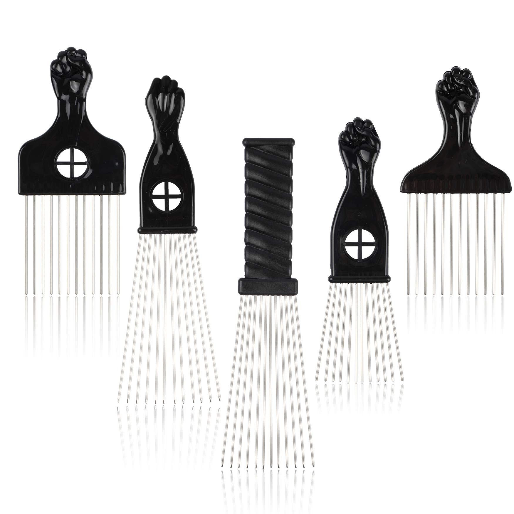 5 Pcs Afro Comb Metal African American Pick Comb Hairdressing Styling Tool Hair Pick for Hair Sty... | Amazon (US)