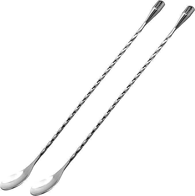 Hiware 2-Pack 12 Inches Stainless Steel Mixing Spoons, Spiral Pattern Bar Cocktail Shaker Spoon | Amazon (US)