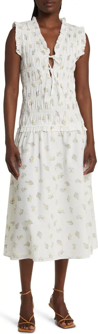 Rails Dion Floral Shirred Cotton Midi Dress | Nordstrom | Nordstrom