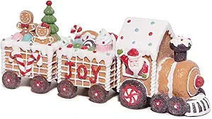 Hodao Christmas Gingerbread Man Train Decoration Xmas Figurines Winter Decor Handmade Gingerbread... | Amazon (US)