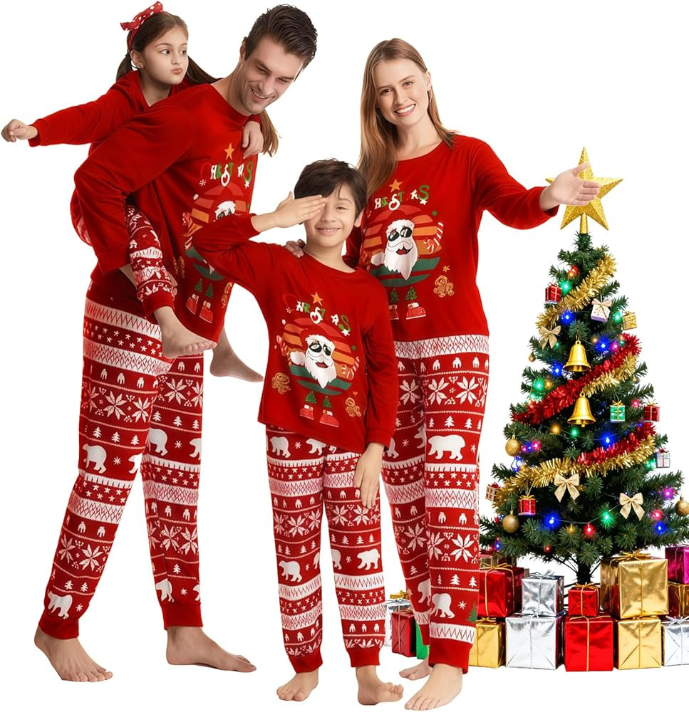 Christmas Pajamas Family Matching Pyjamas Womens PJs Pajamas Sleepwear Nightwear Set Christmas Pa... | Amazon (US)