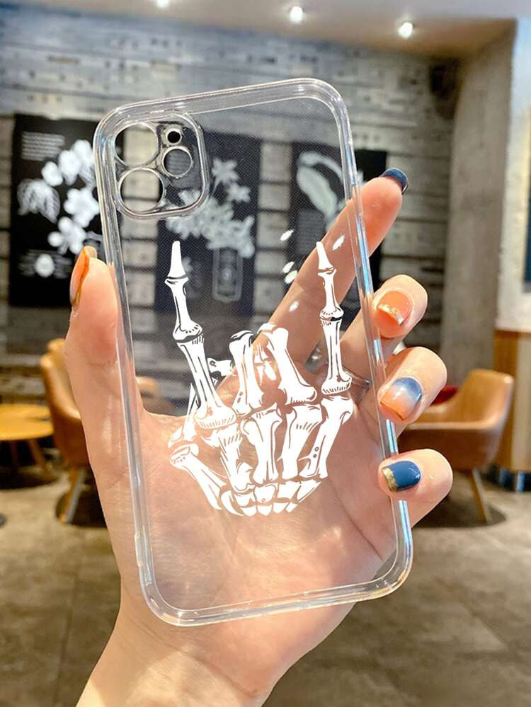 Skeleton Pattern Clear Phone Case | SHEIN