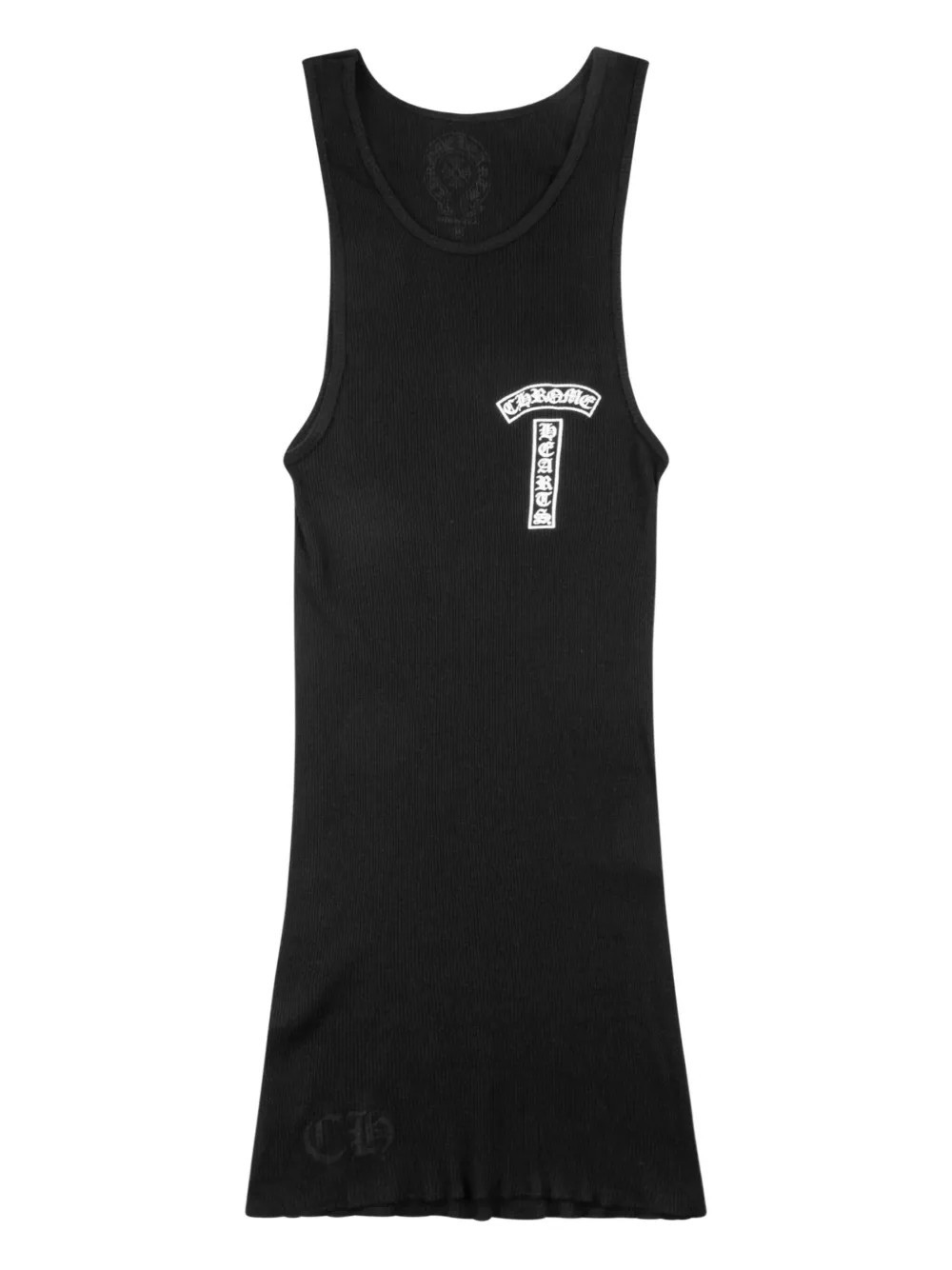 Chrome Hearts logo-print fine-ribbed tank top - Black | Farfetch Global
