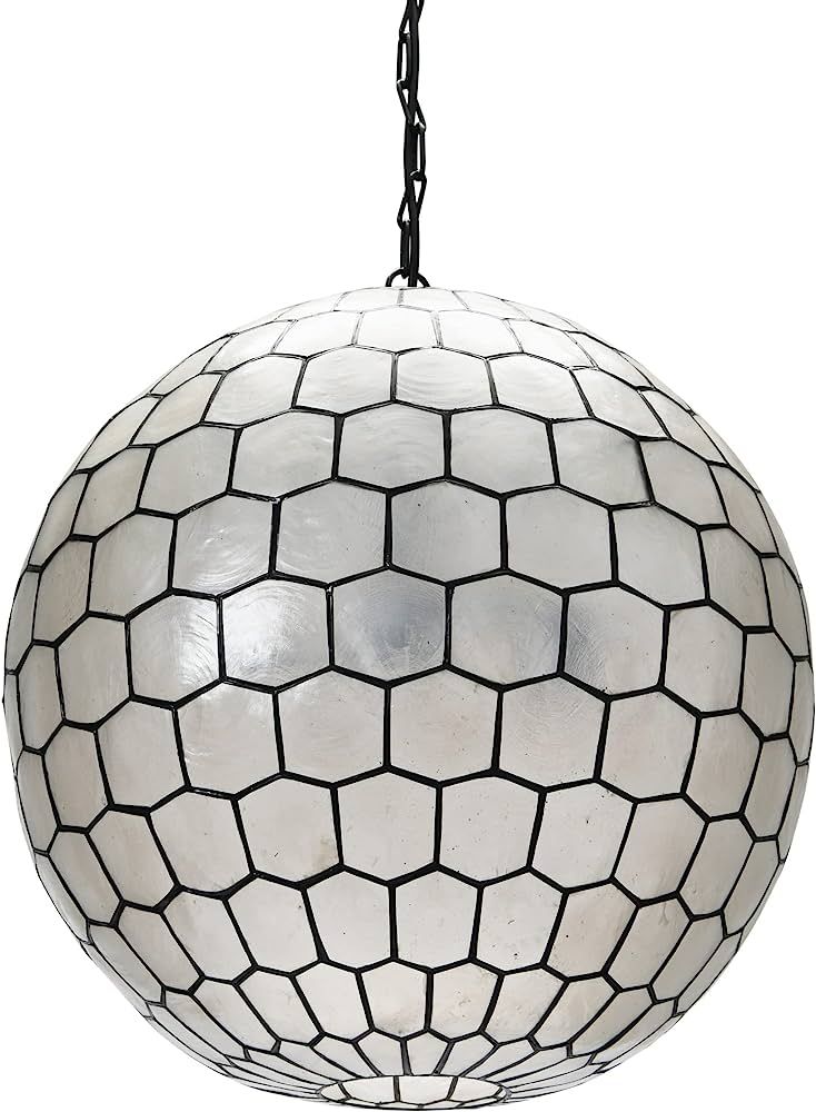 Creative Co-Op EC0911 Capiz Honeycomb Ceiling Light Pendant, Black | Amazon (US)