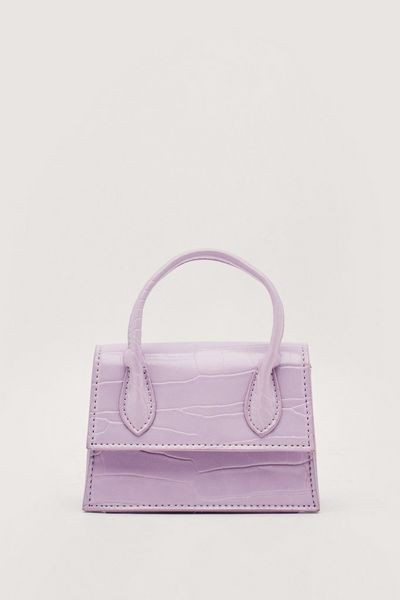 Faux Leather Croc Mini Crossbody Bag | Debenhams UK