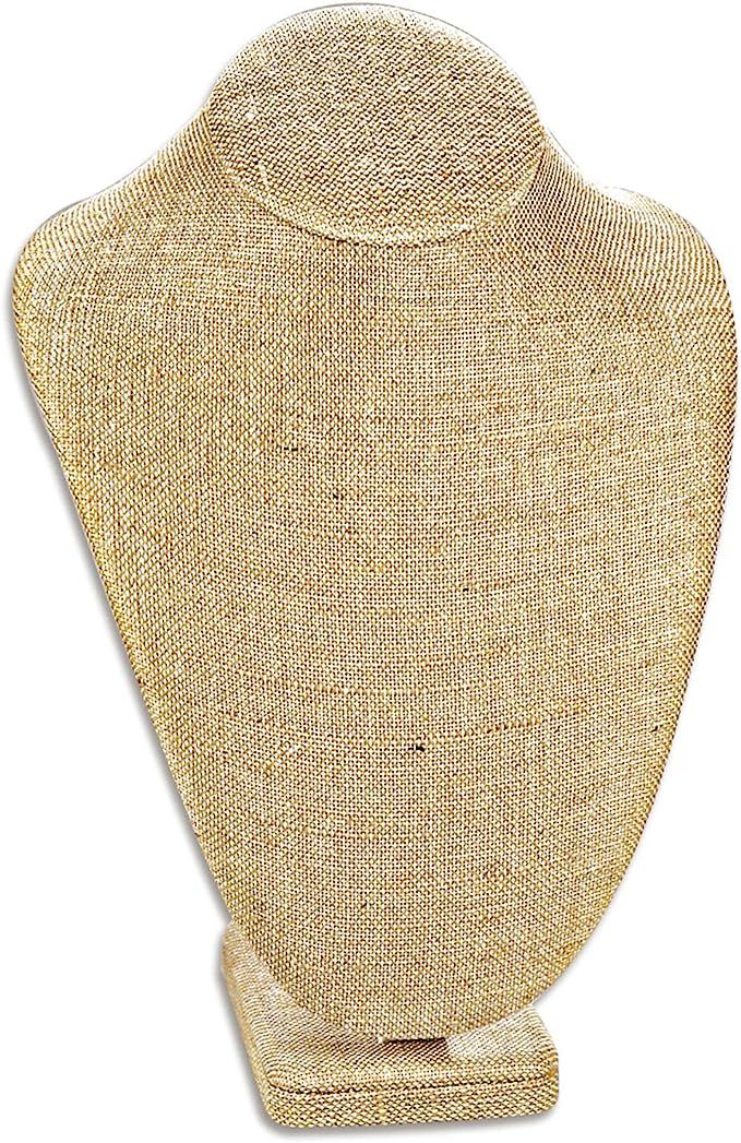 Ikee Design Linen Jewelry Necklace Display Bust 6 3/8"W x 4 1/2"D x 10 1/4"H | Amazon (US)