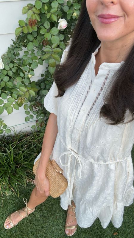 A white eyelet dress is a summer essential. Pair it with neutral or metallic sandals and a straw clutch (both under $50).

#LTKstyletip #LTKfindsunder50 #LTKparties