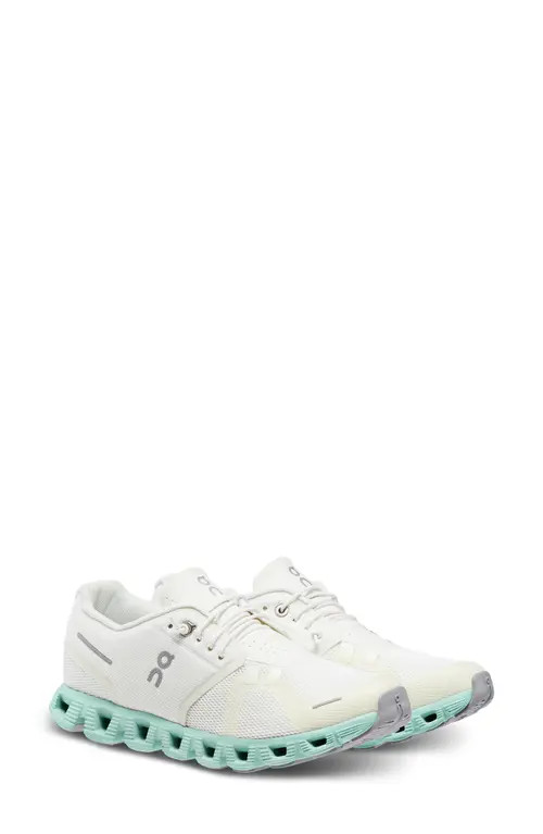 On Cloud 5 Running Shoe in Undyed White/Creek at Nordstrom, Size 10 | Nordstrom