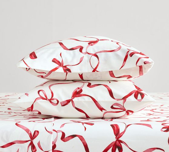 Monique Lhuillier Aubree Bow Pillowcases - Set of 2 | Pottery Barn (US)