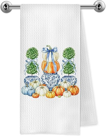 Chinoiserie Fall Coquette Pumpkin Kitchen Towels 16x24 Inch | Amazon (US)
