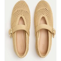M&S Buckle Flat Mary Jane Ballet Pumps Natural | Marks & Spencer (UK)