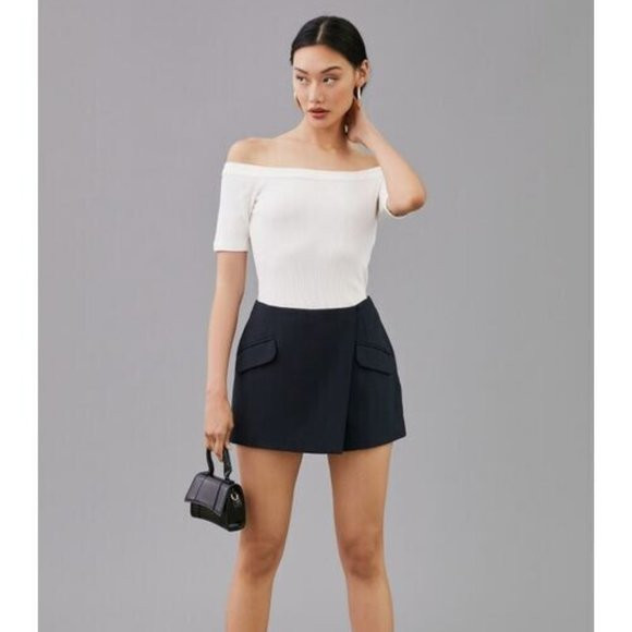 Anthropologie tailored Skort new nwt black color 12p petite | Poshmark