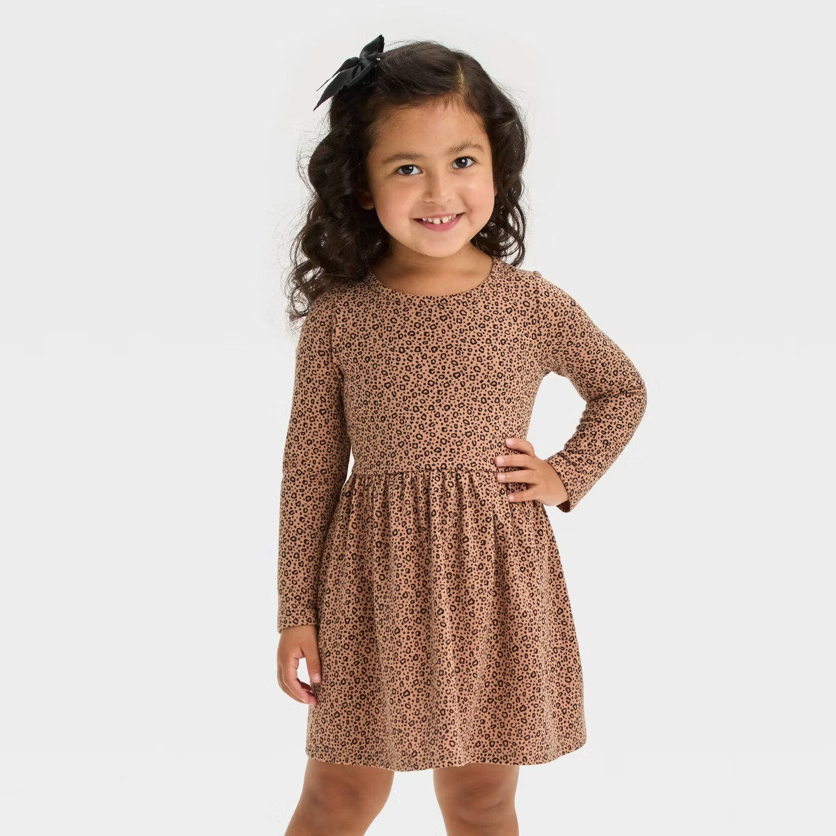 Toddler Girls' Long Sleeve Printed Dress - Cat & Jack™ | Target