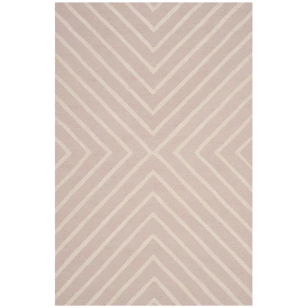 76 Brenner Handmade Tufted Wool Pink/Ivory Rug | Wayfair North America