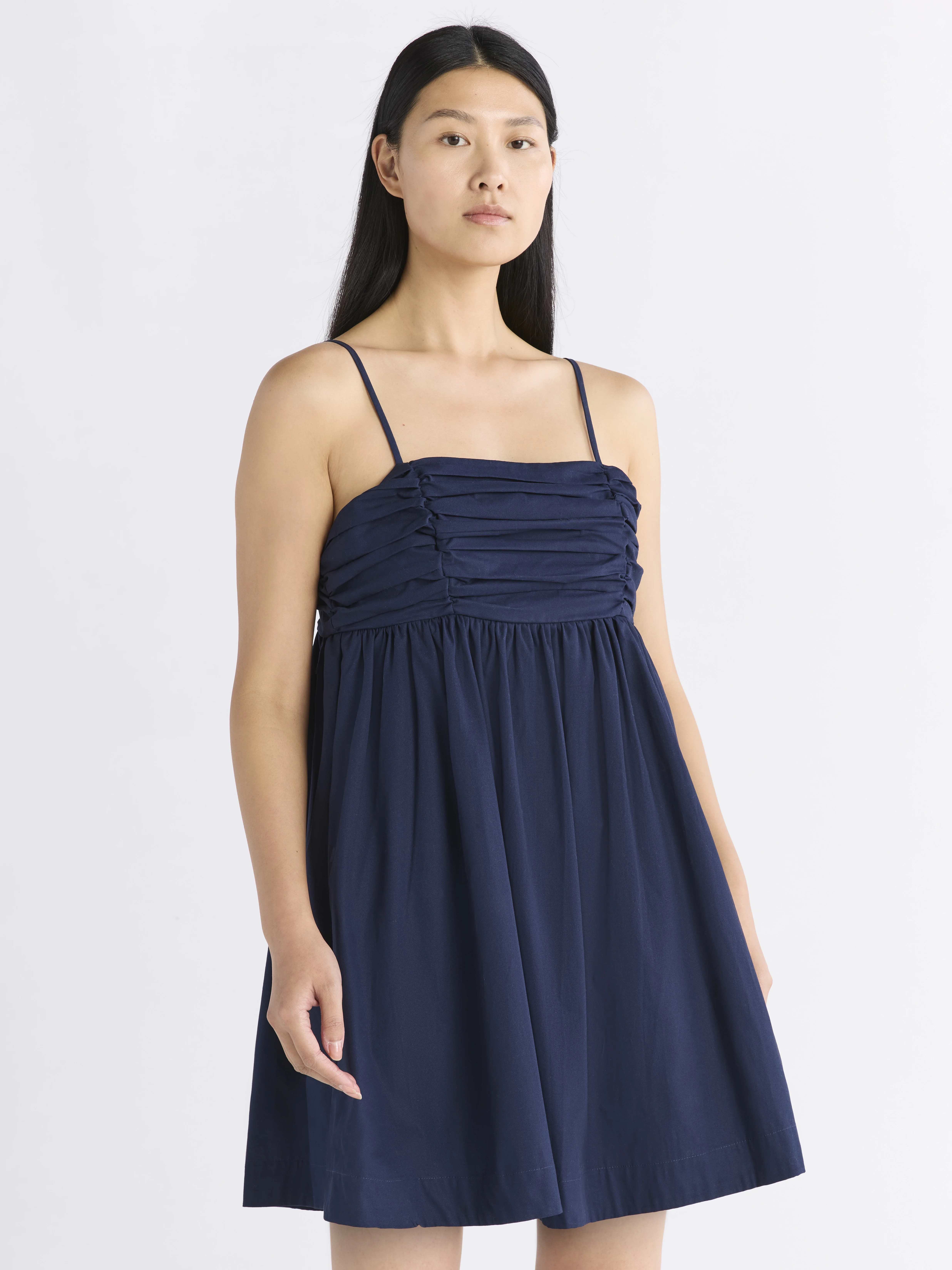 Free Assembly Women's Pleated Cotton Mini Dress, Sizes XS-XXXL | Walmart (US)