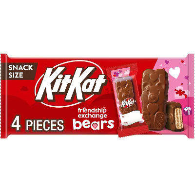 Kit Kat Chocolate Bears Valentine's Day/Friendship Exchange Snack Size Candy - 2.36oz/4pk | Target