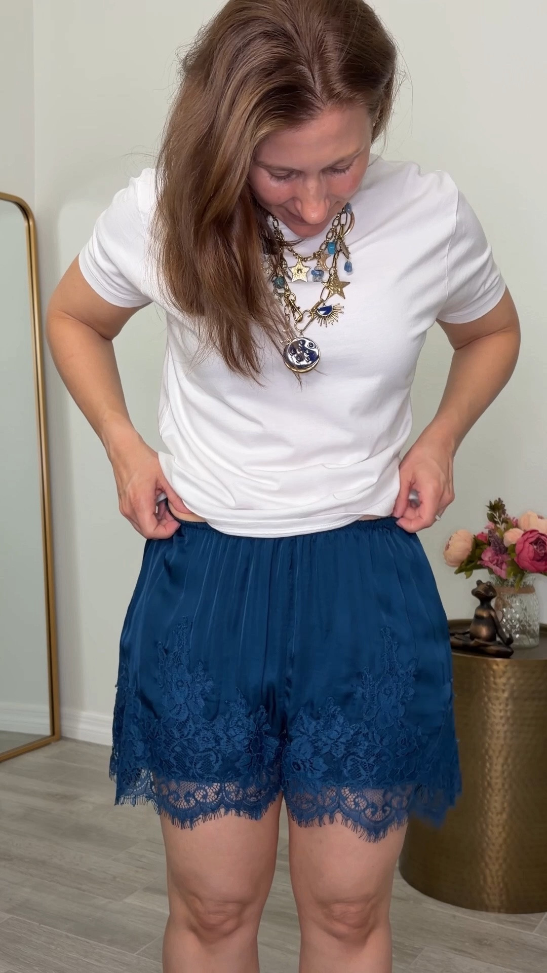 Casual but with a little lace details — love these shorts so much, I have them in three colors

#LTKootd #LTKPetite #LTKOver40