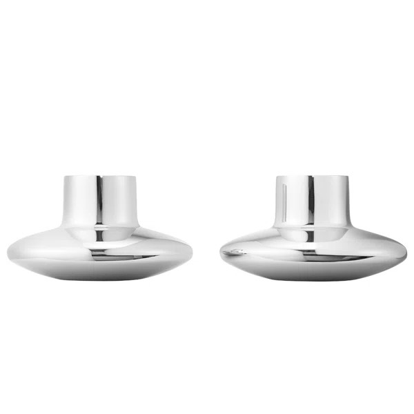 Henning Koppel Small Stainless Steel Candlestick (Set of 2) | Wayfair North America