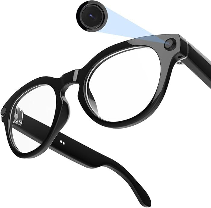 Smart AI Glasses with 80MP HD Camera, 1080P Video, Bluetooth/Wi-Fi, Voice Control & AI Recognitio... | Amazon (US)