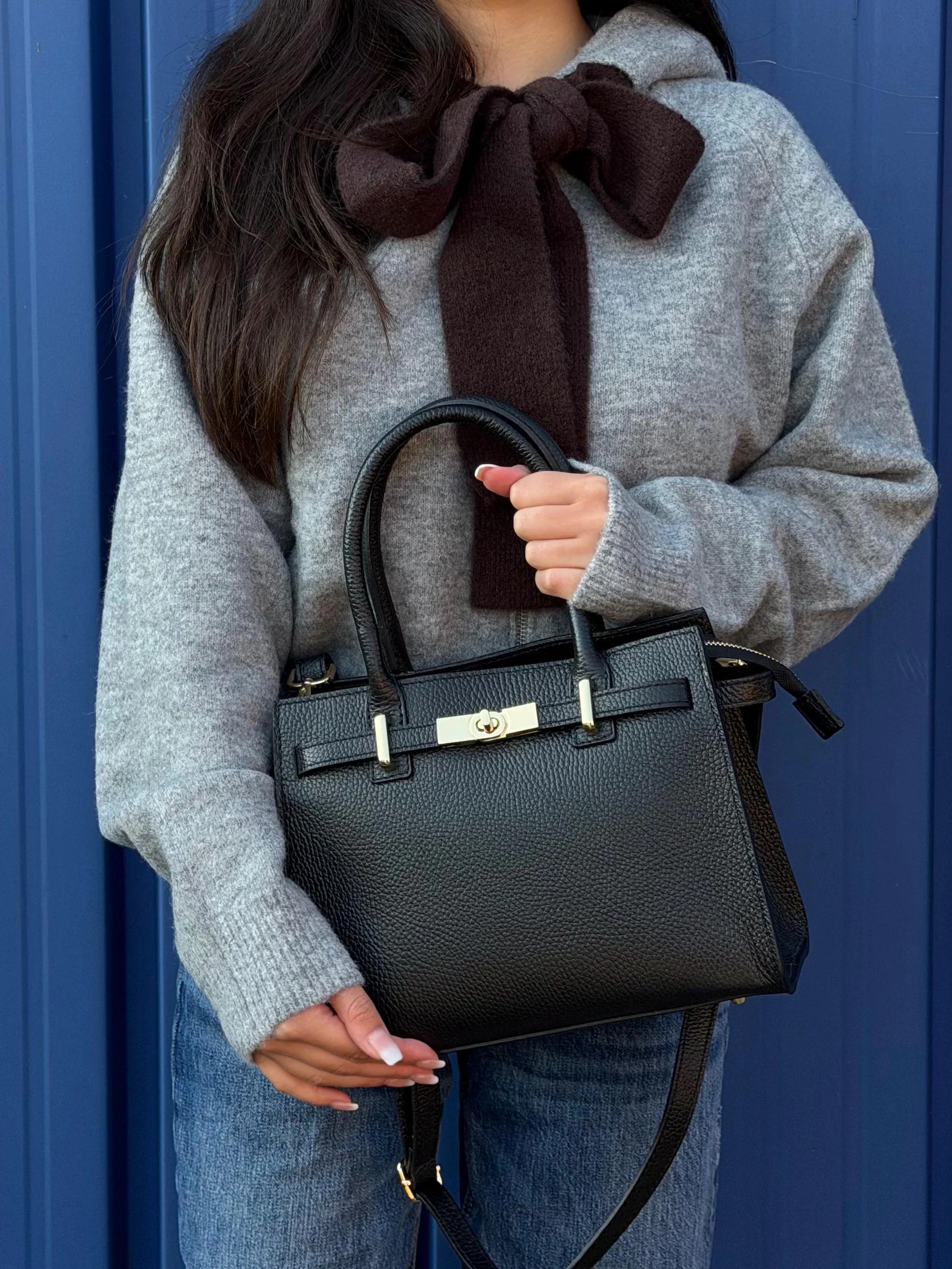 Handmade Genuine Togo Leather Bag, Genuine Togo Leather Bag – Made in Italy with Shoulder Strap... | Etsy (US)