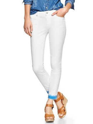 Gap 1969 Dip Dye Always Skinny Skimmer Jeans - clean blue | Gap US