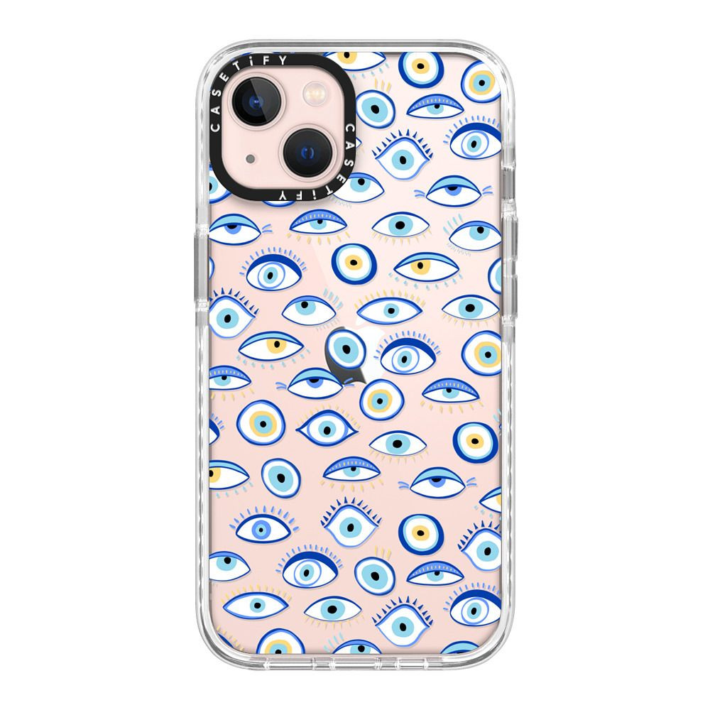 blue all seeing eye summer holiday pattern on clear | Casetify