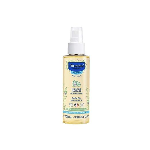 Mustela Baby Oil - Moisturizing Oil for Massage - with Natural Avocado, Pomegranate & Sunflower O... | Amazon (US)