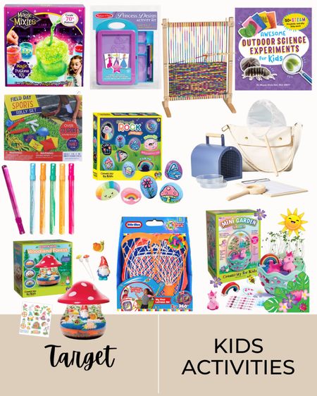 Target kids activities, bug collector kit, rock painting kit, bubbles, garden globe grower, magic kit, outdoor science experiment, sports kit, field day kit 

#LTKActive #LTKKids #LTKSeasonal