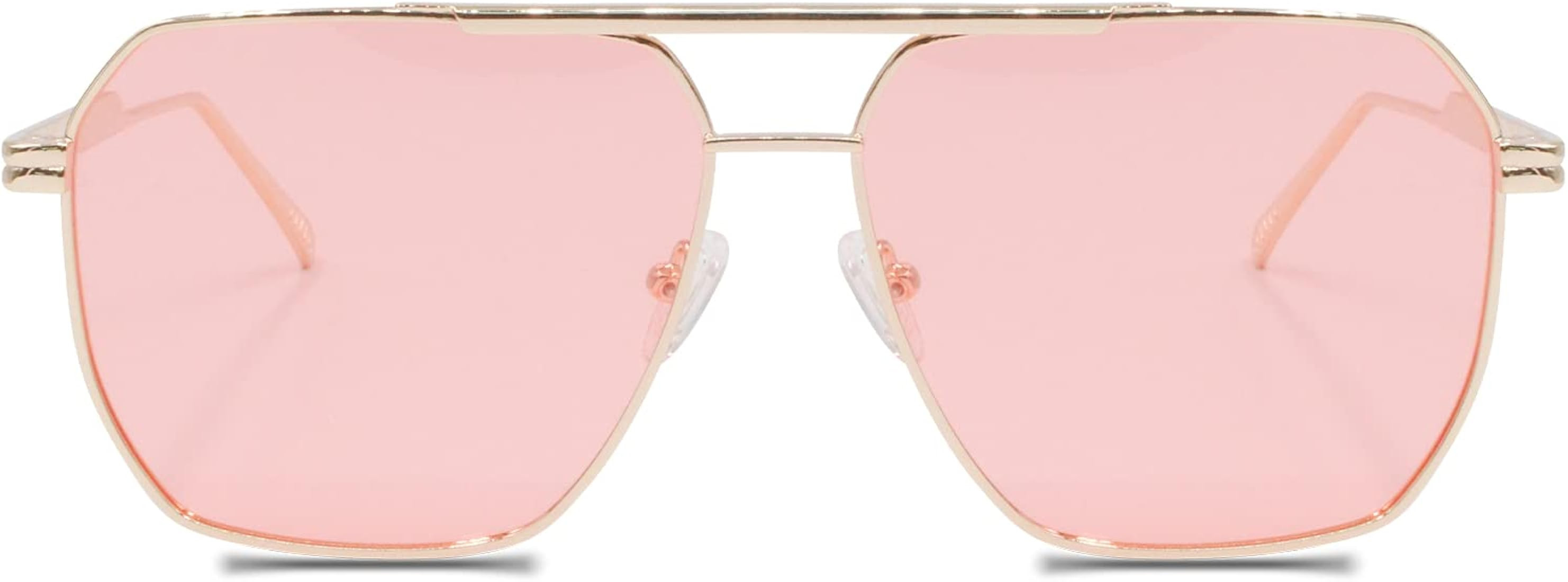 Xpectrum Retro Oversized Aviator Trendy Sunglasses Mens Womens Square Metal Gold Sun Glasses Pola... | Amazon (US)