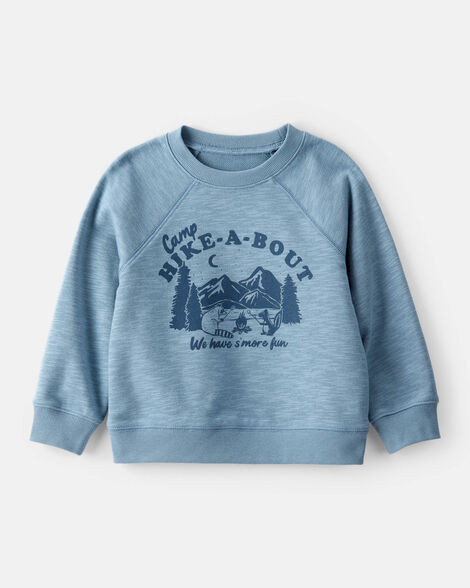 Toddler Boy Camping French Terry Pullover Sweatshirt - Blue | Carter's Inc