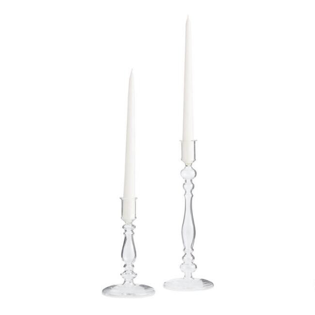 Clear Glass Taper Candle Holder | World Market