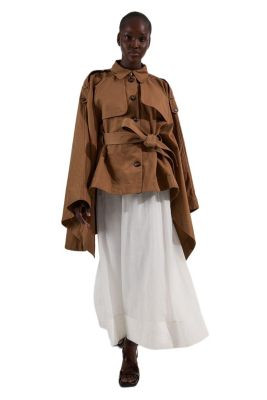 Karen Millen Women's Cape Detail Trench Coat - Camel | Macy's