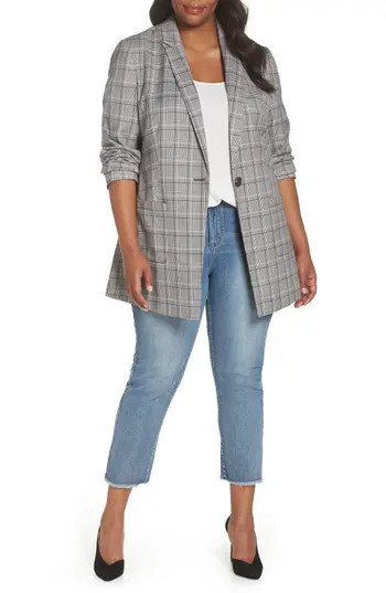 Plus Size Women's Standards & Practices Norm Glen Plaid Blazer | Nordstrom