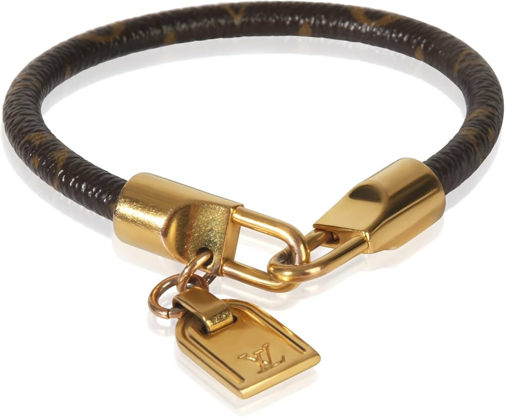 Amazon.com: Louis Vuitton, Pre-Loved Canvas Monogram Luck It Charm Bracelet, Gold Plated, 7.5 in ... | Amazon (US)